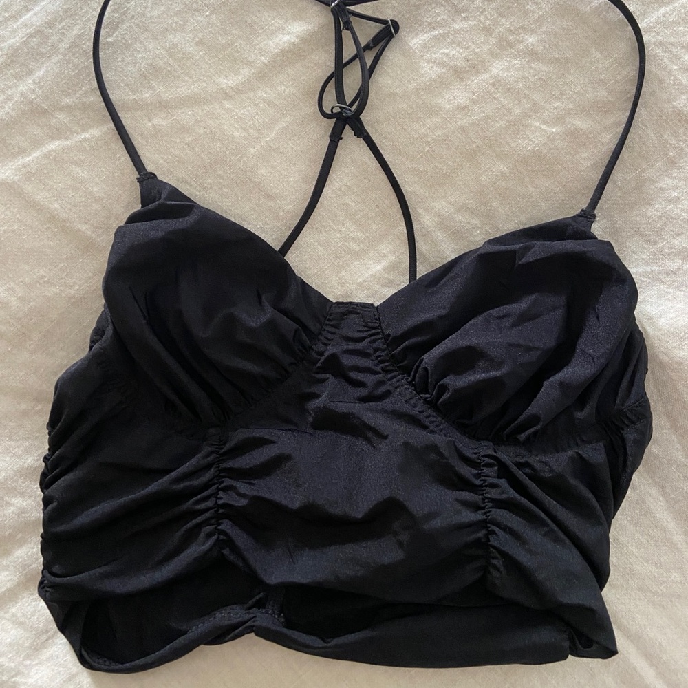 Urban outfitters black cropped bustier top size small